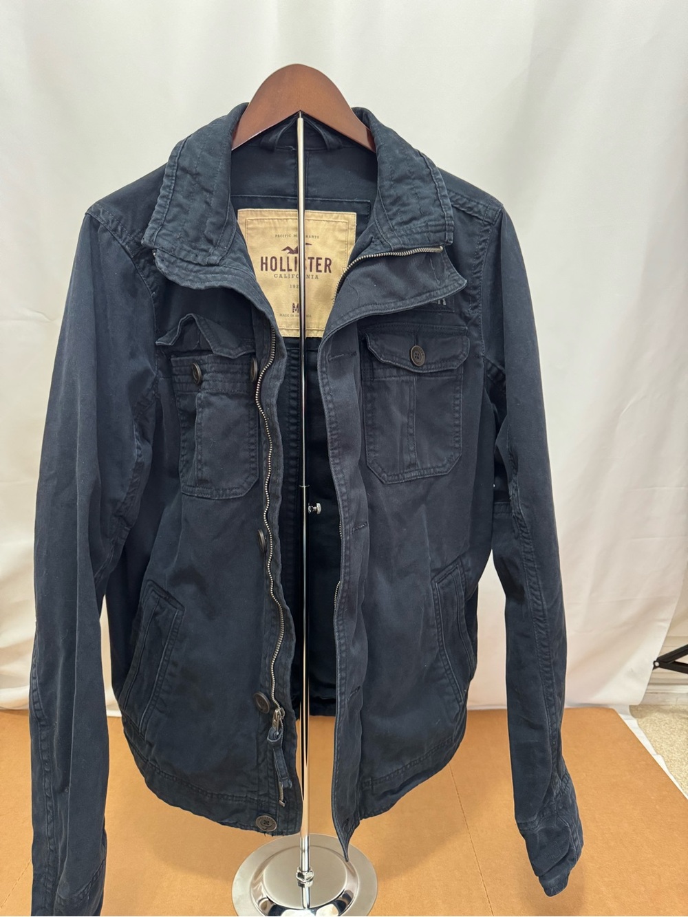 Hollister Men's Navy military Utility Jacket Men’s medium